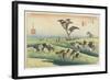 April Horse Fair, Chiryu, C. 1833-Utagawa Hiroshige-Framed Giclee Print