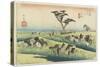 April Horse Fair, Chiryu, C. 1833-Utagawa Hiroshige-Stretched Canvas