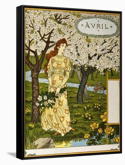 April, Illustration from the Fine Art Portofolio 'Le Mois', 1896-Eugene Grasset-Framed Stretched Canvas