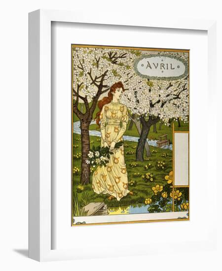 April, Illustration from the Fine Art Portofolio 'Le Mois', 1896-Eugene Grasset-Framed Giclee Print