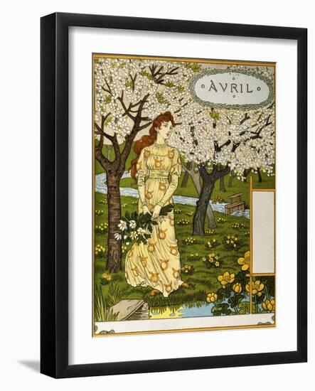 April, Illustration from the Fine Art Portofolio 'Le Mois', 1896-Eugene Grasset-Framed Giclee Print