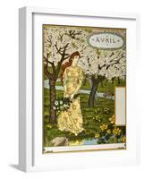 April, Illustration from the Fine Art Portofolio 'Le Mois', 1896-Eugene Grasset-Framed Giclee Print