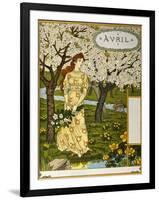 April, Illustration from the Fine Art Portofolio 'Le Mois', 1896-Eugene Grasset-Framed Giclee Print