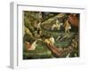 April or Aries with Ploughing with Oxen, Women in Garden and Rabbits in Forest-Venceslao-Framed Giclee Print