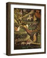 April or Aries with Ploughing with Oxen, Women in Garden and Rabbits in Forest-Venceslao-Framed Giclee Print