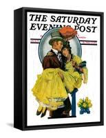 "April Shower," Saturday Evening Post Cover, April 23, 1927-Elbert Mcgran Jackson-Framed Stretched Canvas