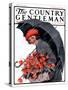 "April Showers and Basket of Flowers," Country Gentleman Cover, April 26, 1924-E. Troth-Stretched Canvas