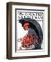 "April Showers and Basket of Flowers," Country Gentleman Cover, April 26, 1924-E. Troth-Framed Giclee Print