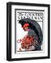 "April Showers and Basket of Flowers," Country Gentleman Cover, April 26, 1924-E. Troth-Framed Giclee Print