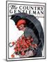 "April Showers and Basket of Flowers," Country Gentleman Cover, April 26, 1924-E. Troth-Mounted Giclee Print