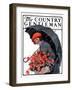 "April Showers and Basket of Flowers," Country Gentleman Cover, April 26, 1924-E. Troth-Framed Giclee Print