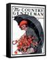 "April Showers and Basket of Flowers," Country Gentleman Cover, April 26, 1924-E. Troth-Framed Stretched Canvas