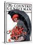 "April Showers and Basket of Flowers," Country Gentleman Cover, April 26, 1924-E. Troth-Stretched Canvas