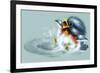 April Showers - Bird Puddle-Peggy Harris-Framed Giclee Print