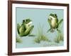 April Showers - Frogs with Grass-Peggy Harris-Framed Giclee Print