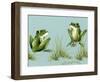 April Showers - Frogs with Grass-Peggy Harris-Framed Giclee Print