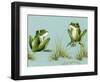 April Showers - Frogs with Grass-Peggy Harris-Framed Giclee Print