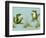 April Showers - Frogs with Grass-Peggy Harris-Framed Premium Giclee Print