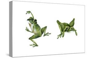 April Showers - Frogs-Peggy Harris-Stretched Canvas