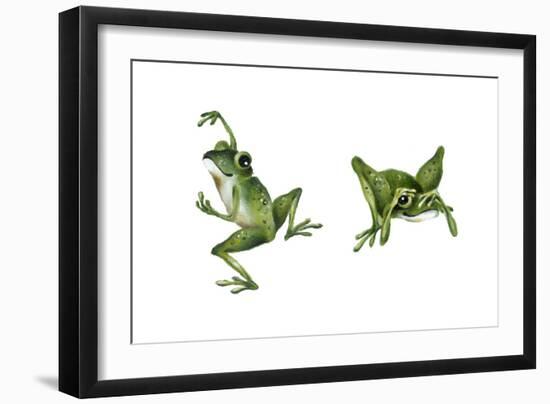 April Showers - Frogs-Peggy Harris-Framed Giclee Print