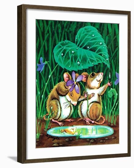 April Showers - Jack & Jill-Edith Osborn Corbett-Framed Giclee Print