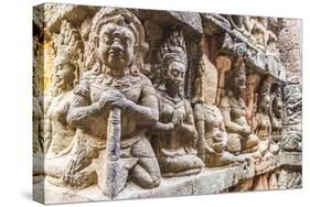 Apsara Carvings in the Leper King Terrace in Angkor Thom-Michael Nolan-Stretched Canvas