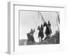 Apsaroke War Group, C.1905 (B/W Photo)-Edward Sheriff Curtis-Framed Giclee Print