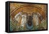 Apse Conch - Jesus on a Globe with Two Angels, St Vitale and the Bishop Ecclesio-null-Framed Stretched Canvas