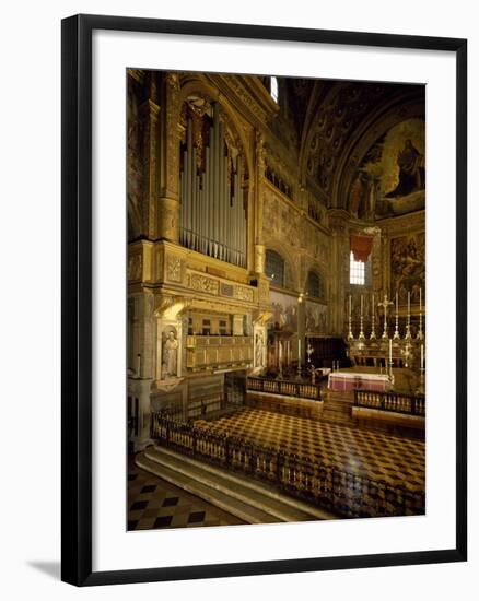 Apse of Cathedral and Organ of Cathedral of Santa Maria Assunta, Cremona, Italy, 12th-14th Century-null-Framed Giclee Print