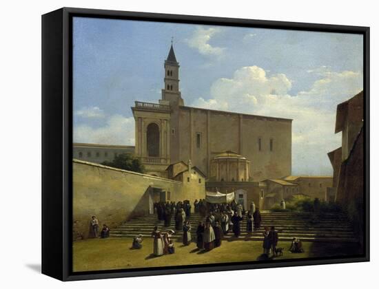 Apse of St John Lateran in Rome, Ca 1824-Guillaume Frederic Ronmy-Framed Stretched Canvas