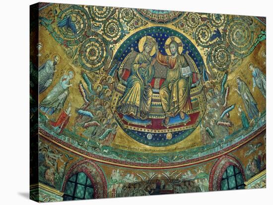 Apsidal Mosaic in Santa Maria Maggiore, Rome. Christ Crowning the Virgin-Hans Burgkmair-Stretched Canvas