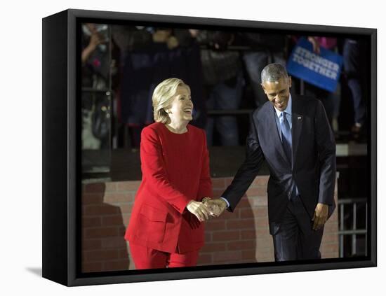 APTOPIX Campaign 2016 Obama Clinton-Pablo Martinez Monsivais-Framed Stretched Canvas