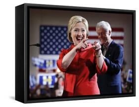 APTOPIX DEM 2016 Clinton-John Locher-Framed Stretched Canvas