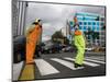 APTOPIX Venezuela Traffic Mimes-Ariana Cubillos-Mounted Photographic Print