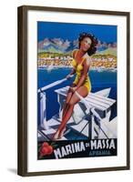 Apuania, Italy - Massa Marina Travel Poster-Lantern Press-Framed Art Print