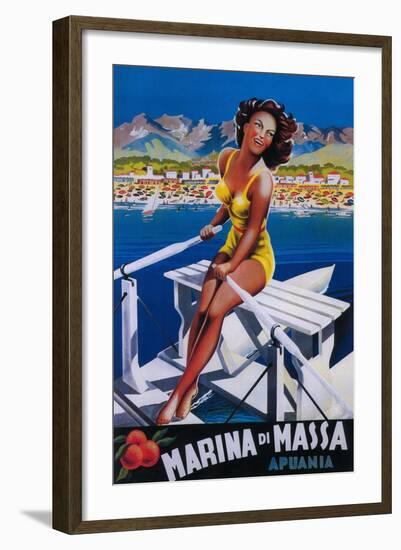 Apuania, Italy - Massa Marina Travel Poster-Lantern Press-Framed Art Print