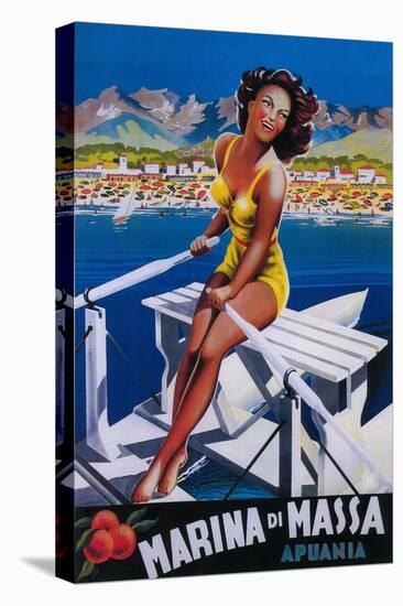 Apuania, Italy - Massa Marina Travel Poster-Lantern Press-Stretched Canvas