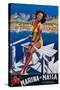 Apuania, Italy - Massa Marina Travel Poster-Lantern Press-Stretched Canvas