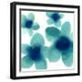 Aqua Blooms I-Hannah Carlson-Framed Art Print