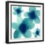 Aqua Blooms II-Hannah Carlson-Framed Art Print