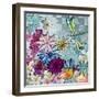 Aqua Brown Background Floral-Megan Aroon Duncanson-Framed Giclee Print