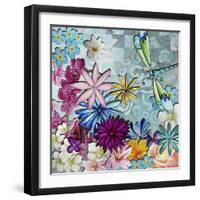 Aqua Brown Background Floral-Megan Aroon Duncanson-Framed Giclee Print