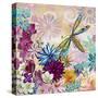 Aqua Brown Background Floral-Megan Aroon Duncanson-Stretched Canvas