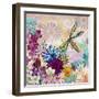 Aqua Brown Background Floral-Megan Aroon Duncanson-Framed Giclee Print