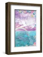 Aqua Dolphin-Alixandra Mullins-Framed Art Print