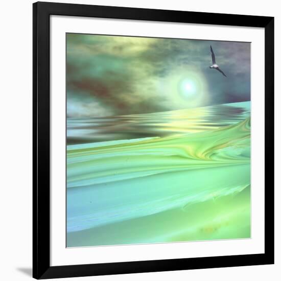 Aqua Dunes-Mindy Sommers-Framed Giclee Print