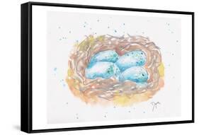 Aqua Eggs-Beverly Dyer-Framed Stretched Canvas