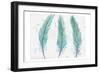 Aqua Feathers-Beverly Dyer-Framed Art Print