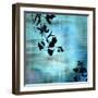 Aqua Floral II-James Burghardt-Framed Art Print