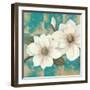 Aqua Floral II-Tc Chiu-Framed Art Print